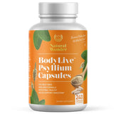 BodyLive Psyllium Husk Fiber Capsule Non-GMO 725mg, 240 Capsules (1450mg/serving, 120 Servings) Supplement for Colon Cleanse, Regularity, Healthy Digestion, Prebiotic, Laxative, Heart Health