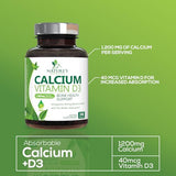 Calcium 1200 mg Plus Vitamin D3, Bone Health & Immune Support - Nature's Calcium Supplement with Extra Strength Vitamin D for Extra Strength Carbonate Absorption Dietary Supplement - 240 Tablets