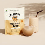 Jibby Mushroom Coffee - Organic Instant Coffee Powder with Collagen, MCT Oil, Superfood Mushrooms - Detox Mushroom Coffee Powder for Energy, Focus, Digestion, and Gut Health (Unsweetened, 10 Servings)