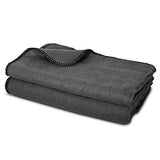 Jmr Usa Inc. Military Wool Blanket for Camping, Emergency and Everyday Use, Fire Retardant Extra Thick and Warm Outdoor Wool Blanket, 70% Wool, Grey, Size 62X84.