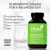 HUM Gut Instinct - Daily Probiotics for Digestive Health for Women and Men - Lactobacillus + Bifidobacterium Strains for Bloating, Immune Support + Healthy Gut Diversity (90-Day Supply)