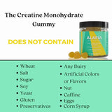 Alafia Naturals Sugar Free Creatine Monohydrate Gummies 5g for Men & Women, 30 Servings, Chewable Creatine w/L-Carnitine for Increase Strength, Muscle Growth & Recovery, Pre & Post Workout 120 ct