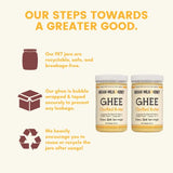 Classic Ghee Butter, Grass-Fed by Indian Milk & Honey, Handmade & Locally Sourced Ghee Clarified Butter | Lactose, Gluten & Casein Free | Ghee in Recyclable PET Jars (44 Ounce (Pack of 2))