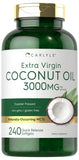 Carlyle Coconut Oil Extra Virgin Softgel Capsules | 3000mg | 240 Count | Naturally Occurring MCTs | Non-GMO and Gluten Free Supplement