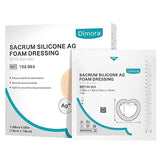 Dimora Ag Silver Sacrum Foam Wound Dressing Bandages Silicone Adhesive Border 7"x7" Waterproof Sacral Pads Absorbent Breathable Bed Sore Pressure Dressing