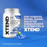 XTEND Original BCAA Powder Blue Raspberry Ice | Sugar Free Post Workout Muscle Recovery Drink with Amino Acids | 7g BCAAs for Men & Women | 90 Servings