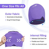 ComfiTECH Migraine Ice Head Wrap, Headache Relief Hat for Migraine Cap for Tension Puffy Eyes Migraine Relief Cap for Sinus Headache and Stress Relief Cold Compress (Medium Purple)