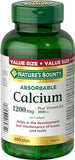 Nature's Bounty Absorbable Calcium 1200mg plus Vitamin D3 1000IU 200 count