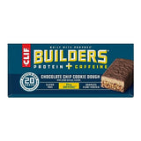 CLIF Builders + Caffeine - Chocolate Chip Cookie Dough Flavor - Protein Bars - Gluten-Free - Non-GMO - Low Glycemic - 20g Protein - 2.4 oz. (12 Count)