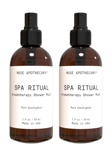 Muse Apothecary Spa Ritual Shower Mist Pure Eucalyptus Oil - Eucalyptus Spray for Shower, Bath & Linen - Spa & Shower Spray Aromatherapy - Eucalyptus Room Spray - Eucalyptus Essential Oil Spray 2oz
