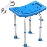 UGarden Heavy Duty Stainless Steel Shower Chair Seat, 400lbs Adjustable Height Shower Stool for Inside Shower, Blue Bath Seat Chair, Handicap Bathroom Stool, Shower Stools for Seniors, Adults,Disabled