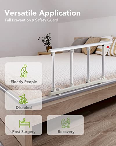 OasisSpace Bed Folding Safety Rail for Elderly Adults, Bed Guards for Seniors, Bed Assist Handle for Preventing Falling Out of Bed, Fit King, Queen, Full, Twin, 38"x16"