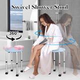 Bcareself Bathroom Swivel Shower Stool 360 Degrees Bathtub Shower Seat Adjustable Height, Non-Slip Feet, Comfortable Bathing Solution for Elderly & Disabled,Tool Free Assembly