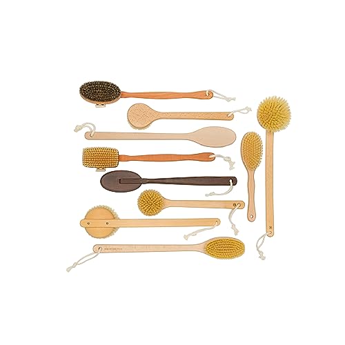 Redecker Bath and Foot Brush, 100% Made in Germany, Extra-Long Oiled Beechwood Handle, Stiff Tampico Fiber Bristles Exfoliate Skin, 24 inches