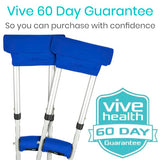 Vive Premium Crutch Pads & Hand Grips - Comfortable, Breathable, Machine Washable Padding - Moisture Wicking & Odor Reducing Pillow Accessory Covers for Adult & Youth Walking Crutches