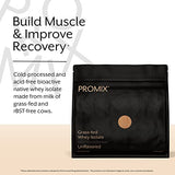 Promix Whey Protein Isolate Powder, 30g Grass Fed Whey Isolate, 6.6g BCAAs, Gluten Free, Keto Friendly, Unflavored, 2.5lb