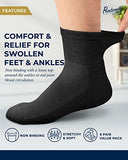 Pembrook Ankle Diabetic Socks for Women & Men | 6 Pairs | Wide Non Binding Socks Quarter Length | Edema Neuropathy Socks