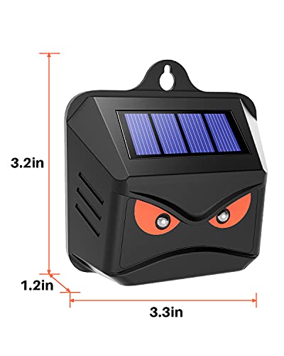 Solar Nocturnal Animal Repeller, 4 Pack Animal Deterrent Devices with Red LED Light, Waterproof Predator Repellent Outdoor, Deer Coyote Fox Skunk Rabbit Repellent for Garden Yard Farm Chicken Coop