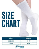 Doctor's Select Mens Diabetic Socks - 4 Pairs | White | Neuropathy Socks for Men | Non Binding Socks | Extra Wide Socks Men | Diabetic Crew Socks for Men