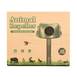 Ultrasonic Solar Animal Repeller for Yard, 6 Modes Outdoor Cat Repellent Squirrel Repellent with Motion Sensor & Flashing Light, Animals Deterrent for Squirrel Bird Deer Cat Skunk Dog for Yard Garden