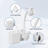 Hands-free Hair Dryer Holder with Any Angle Rotating Fully Positionable Arm. Bathroom Wall Mount Blow Dryer Holder, No Drilling Design, Can be Firmly Installed on the Wall or Mirror