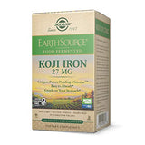 Solgar Earth Source Food Fermented Koji Iron 27mg, 60 Vegetable Capsules - Higher-Absorption, Slow-Release Iron - Gentle on The Stomach - Non-GMO, Vegan, Gluten Free, Dairy Free, Kosher - 60 Servings