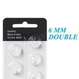 Hearing Aid Domes for Oticon MiniFit Double Vent Bass Domes: 2 Packs (6mm), Universal Domes for Oticon Hearing Aid Supplies