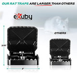 eXuby Large Powerful Rat Traps (24 Pack) - Kills Instantly with Powerful Steel Spring - Setup in Seconds - Wash & Reuse Over & Over - Hands Free Disposal - Rat Control Without Harmful Poisons or Chem