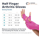 Copper Compression Arthritis Gloves | Fingerless Arthritis Carpal Tunnel Pain Relief Gloves For Men & Women | Hand Support Wrist Brace For Rheumatoid, Tendonitis, Swelling, Crocheting - Pink XL