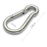 sprookber Stainless Steel Spring Snap Hook Carabiner - 304 Stainless Steel Caribeener Clips, Set of 6