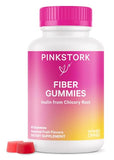 Pink Stork Prenatal Fiber Gummies for Women - 3g Prebiotic Inulin from Chicory Root - Natural Pregnancy & Postpartum Stool Softeners for Constipation & Digestive Health - 60 Vegan Fiber Chews