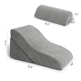 baibu 20 in Bed Wedge Pillow Set Foam | Adjustable Pillows for Back, Leg and Knee Pain Relief | Post Surgery Ortho Pillow – Anti Snoring, Heartburn, Acid Reflux & GRED (Gray)