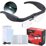 YOCTOSUN Magnifying Glasses with Light, Head Magnifier Glasses with 3 LED Lights and Detachable Lenses 0.75X, 1.25X,2.0X, 3.0X and 4.0X, Eyeglasses Magnifier for Hobby, Crafts, Reading and Close Work