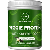 MRM Nutrition Veggie Protein with Superfoods | Vanilla Flavored | 22g Complete Protein | Over 8.8g Essential Amino acids | 13 superfoods | with Omega 3s and Omega6s | Keto Friendly | 30 Servings