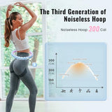 65inch 32 Knots Plus Size Quiet Weighted Hula Infinity Fitness Detachable Hoops, Smart Noiseless Infinity Hula for Women, 2 in 1 Waist and Abdominal Workout Equipment at Home