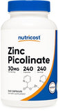 Nutricost Zinc Picolinate 30mg, 240 Capsules - Gluten Free and Non-GMO
