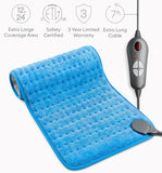 GENIANI Double Sided XL Heating Pad Electric for Lower Back Pain & Period Cramps Relief, Heat Pad with 6 Heat Settings for Neck & Shoulders, Christmas Gifts for Men & Women (12"x24" Electric Blue)