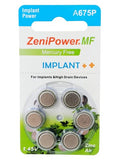 ZeniPower Extra High Power Cochlear Implant BTE Speech Processor Batteries Zinc Air 1.4V Size 675P, 675CI, Implant Plus (120 Batteries)