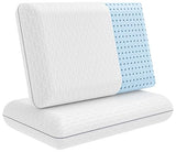 Vaverto Gel Memory Foam Pillow - Queen Size - Ventilated, Bed Pillows with Viscose Made From Bamboo Pillow Cover,Cooling, Contoured Support-2 Pack