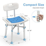 OasisSpace Heavy Duty Shower Chair with Back 500lb, EVA Padded Bath Seat with Height Adjustable Tube- Medical Tool Free Anti-Slip Shower Bench Bathtub Stool for Elderly, Senior, Handicap & Disabled