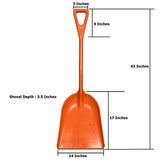 Ashman Plastic Snow Shovel with Durable Multi-Purpose Snow Plastic Shovel. (1 Pack)