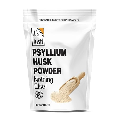 It's Just! - Psyllium Husk Powder, Easy Mixing Dietary Fiber, Cleanse Your Digestive System, Finely Ground Powder, Ideal for Keto Baking, Non-GMO (Unflavored, 24oz (Pack of 1))