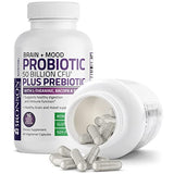 Bronson Brain + Mood Probiotic 50 Billion CFU Plus Prebiotic with L-Theanine, Bacopa and Rhodiola Non-GMO, 60 Vegetarian Capsules