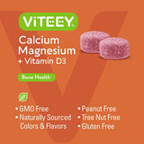 Calcium Magnesium Gummies with Vitamin D3 - Supports Bone Health - Immune Health - Energy and Muscle Function - Dietary Vitamin Supplements, For Men Woman and Teens, Chewable Fruit Flavors Gummy Chews