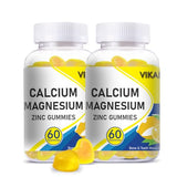 Calcium Magnesium Zinc Vitamin D Gummies Strong Healthy Bones Plant Complex Calcium Supplement Women Men Kids Gummies Sugar Free Pectin Vegan(2 Pack)