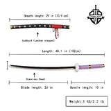 Sword fort Handmade Katana Anime Sword, Death Surgeon Trafalgar Law Cosplay Sword, Kikoku Sword Purple