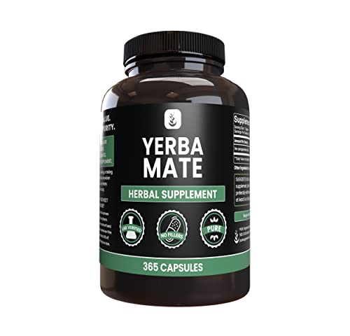 PURE ORIGINAL INGREDIENTS Yerba Mate (365 Capsules), No Magnesium Or Rice Fillers, Always Pure, Lab Verified