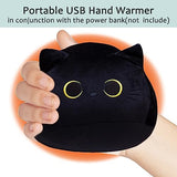 CRIMMY Heating Pad for Menstrual Cramps Period & Neck Shoulder Pain Relief, Portable Cuddly 19.7" Plush Cat with a Hot Soft Belly USB Powered, Gift for Daughter Girlfriend Wife (Black cat Head)