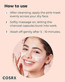 COSRX Pink Pore Clarifying Charcoal Mask 3.8 fl. oz / 110g Blackheads, Pores, Acne Control, Color Changing Fun Skincare, Detox Face Clay Mask, Wash Off Type