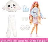 Barbie Cutie Reveal Doll with Blonde Hair & Lamb Costume, 10 Suprises Include Accessories & Mini Pet (Styles May Vary)